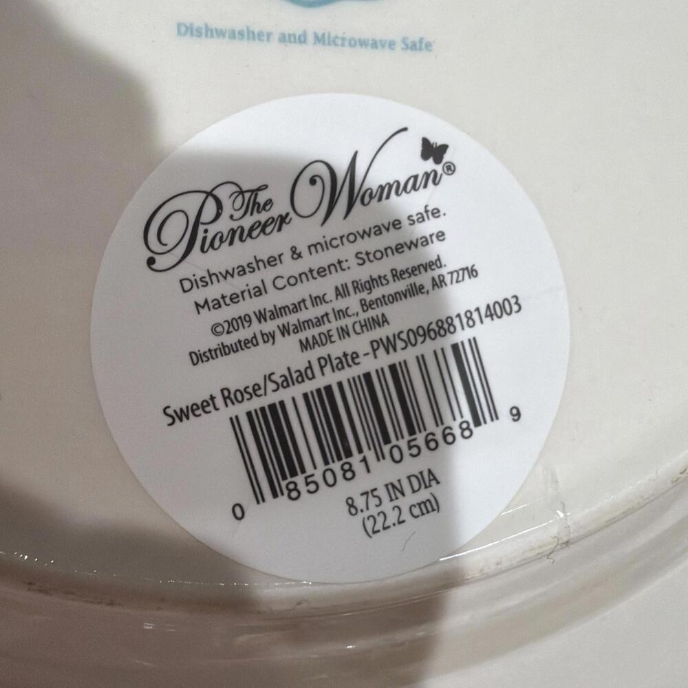 New NWT Set Of Four the Pioneer Women Sweet Rose 8-7/8" Floral Salad Plates * - Picture 12 of 12